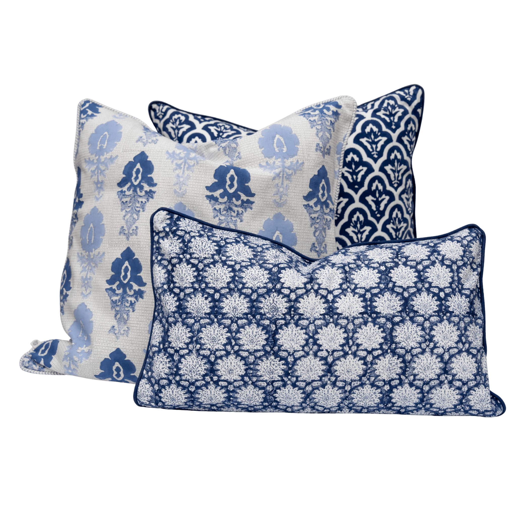 Cushion Cover – Med Blue Floral Jali - TITANIA product_type