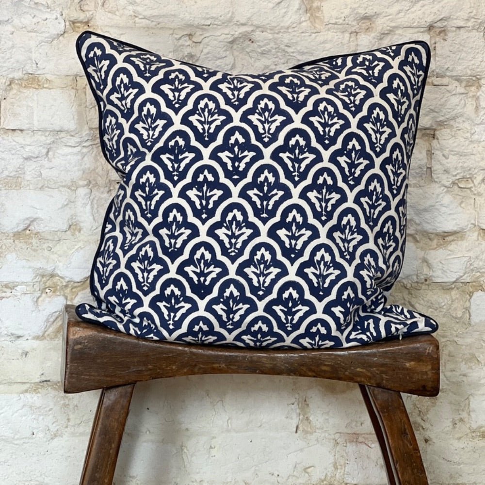 Cushion Cover – Med Blue Floral Jali - TITANIA product_type