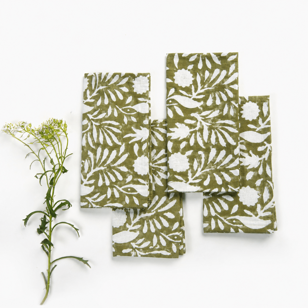 Napkins – Annie Olive Green Set of 4 - TITANIA product_type