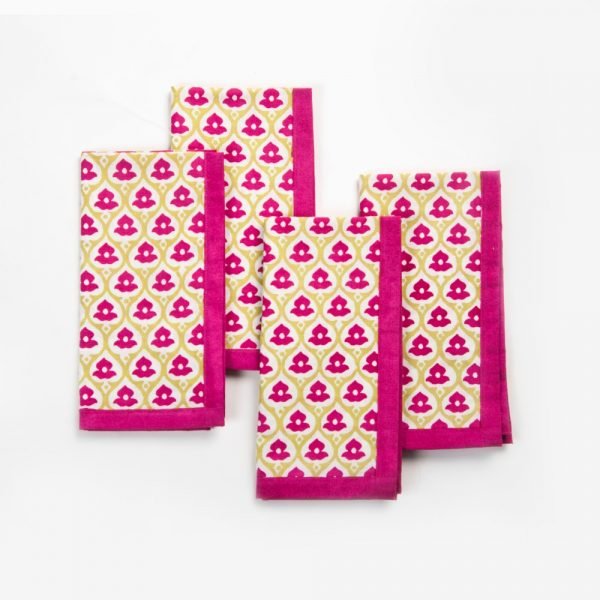 Napkins – Lotus Bud Raspberry Set of 4 - TITANIA product_type