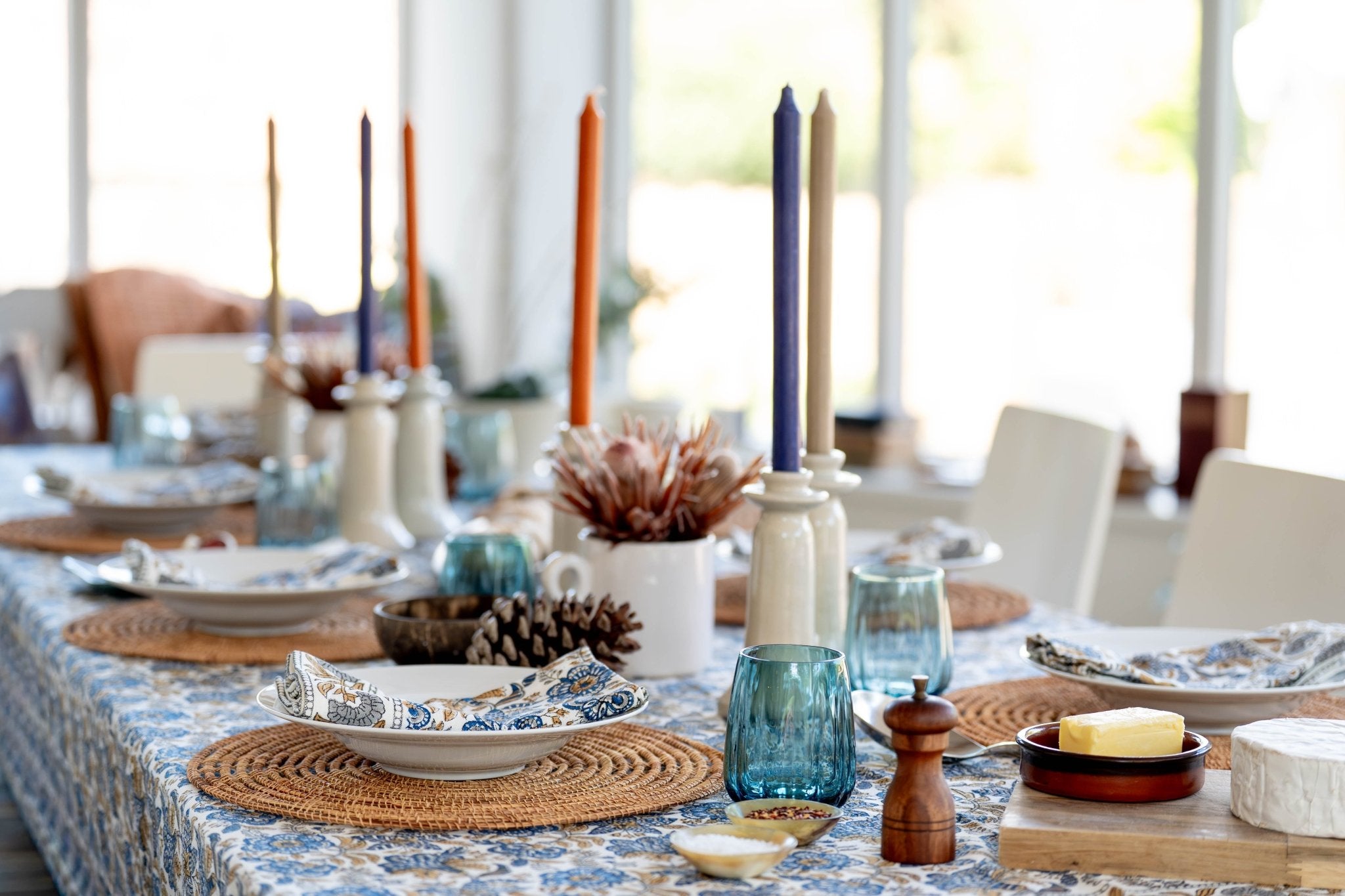 Napkins - Set of 4 Coromandel Nut Blue - TITANIA product_type