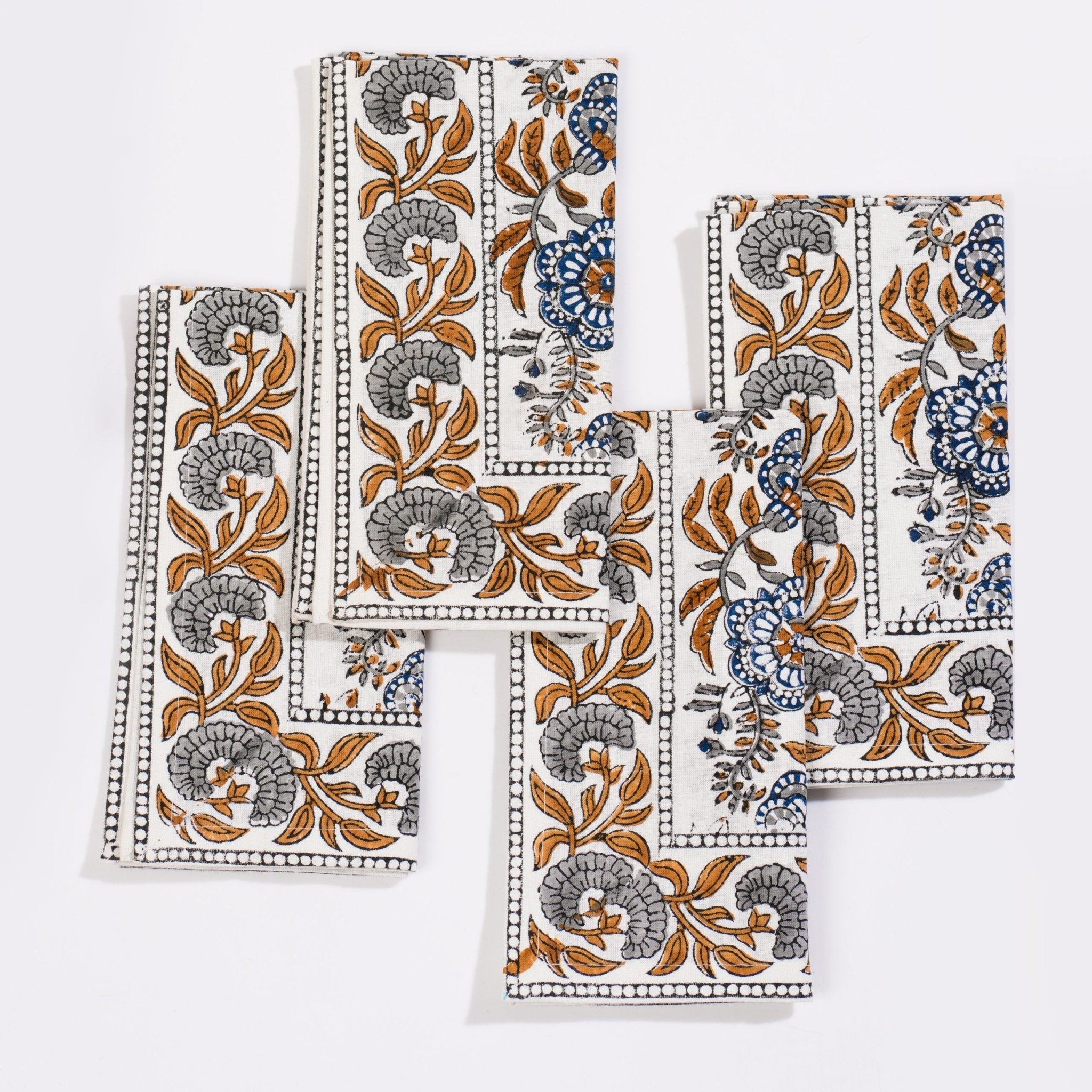 Napkins - Set of 4 Coromandel Nut Blue - TITANIA product_type