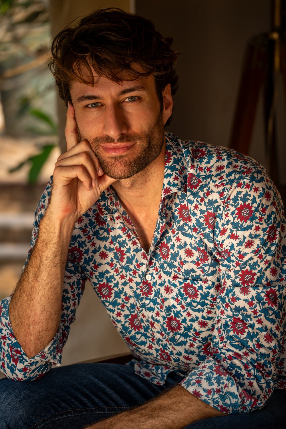 VANUATU Hand - block printed men's cotton shirt - TITANIA product_type