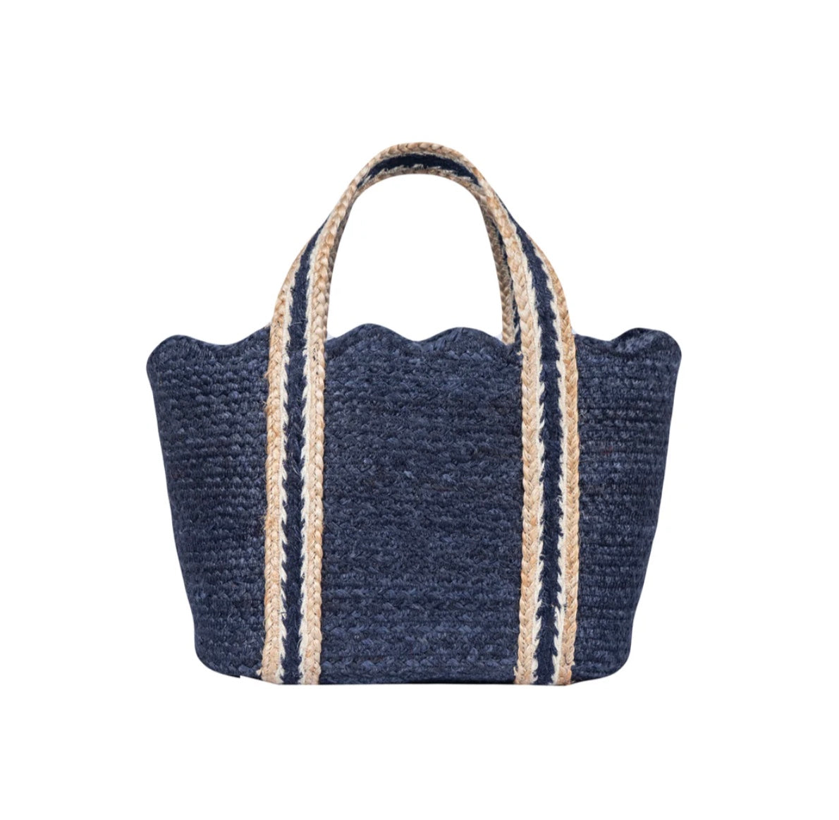 Tote Basket - Scallop Navy Small