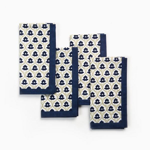 Napkins – Lotus Bud Blue Set of 4 - TITANIA product_type 