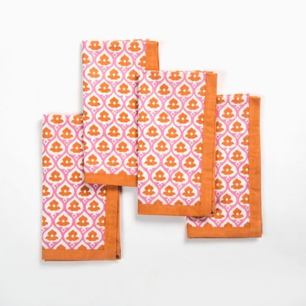 Napkins – Lotus Bud Burnt Spice Set of 4 - TITANIA product_type 
