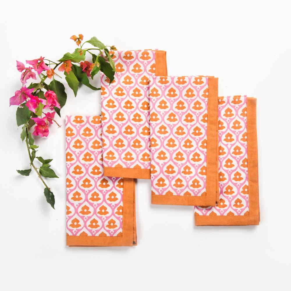 Napkins – Lotus Bud Burnt Spice Set of 4 - TITANIA product_type 