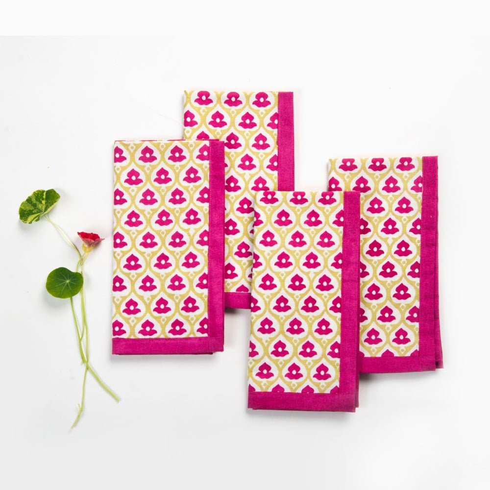 Napkins – Lotus Bud Raspberry Set of 4 - TITANIA product_type 