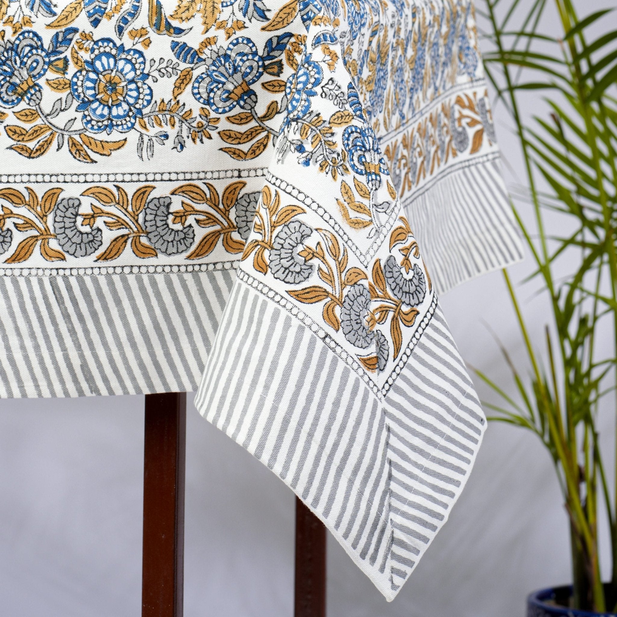 Tablecloth – Coromandel Nut Blue 170 x 270cm - TITANIA product_type 