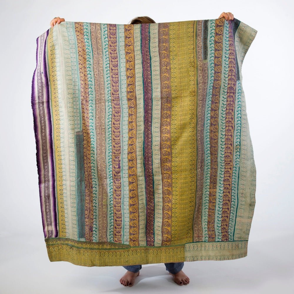 Throw – Fine Kantha Pastel Brocade - TITANIA product_type 